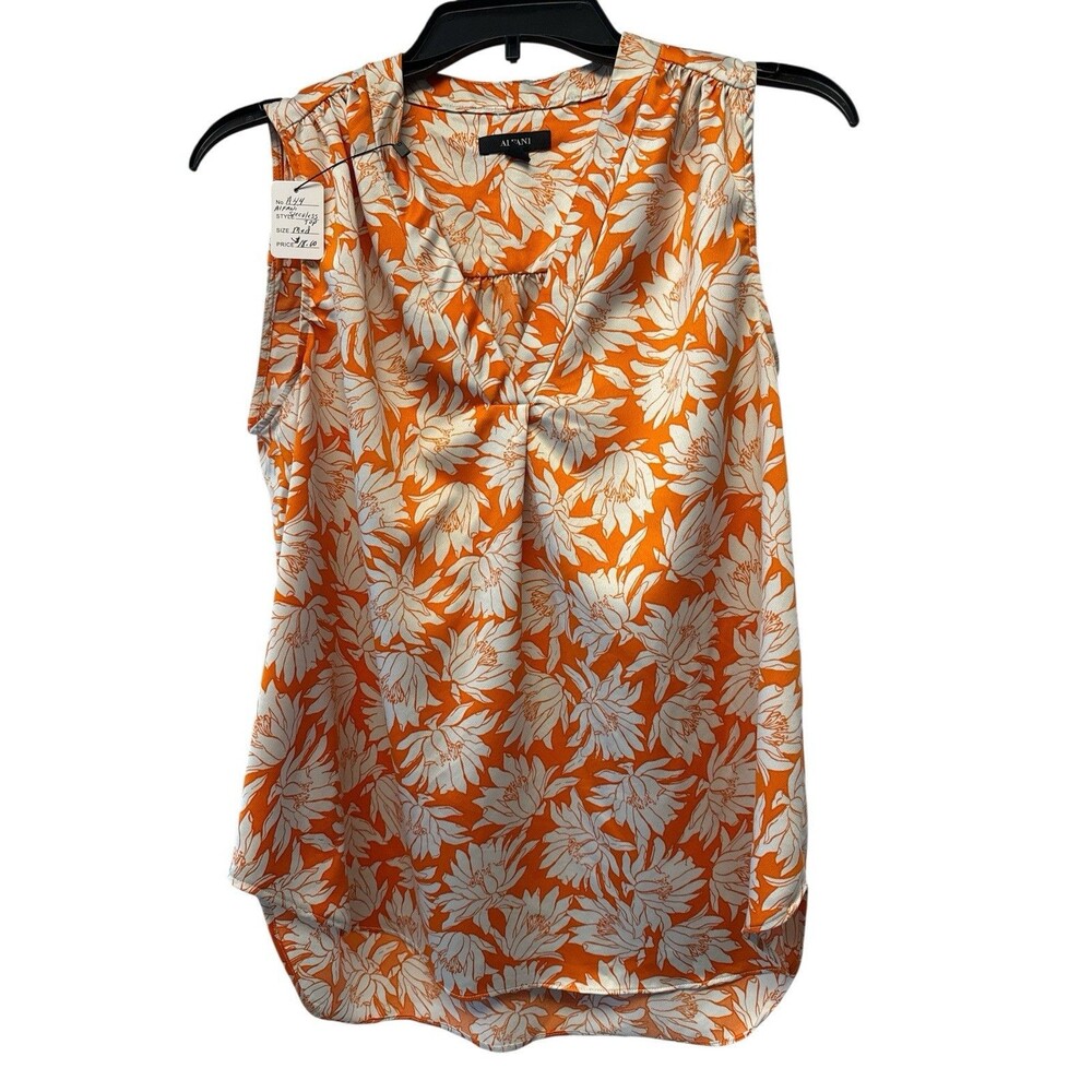 Alfani Sleeveless Blouse Women’s Plus Size 2XL V-Neck Hi Low Hem Turquoise